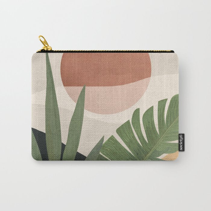 Abstract Art Tropical Leaves 45 Carry All Pouch Gallery Image 1