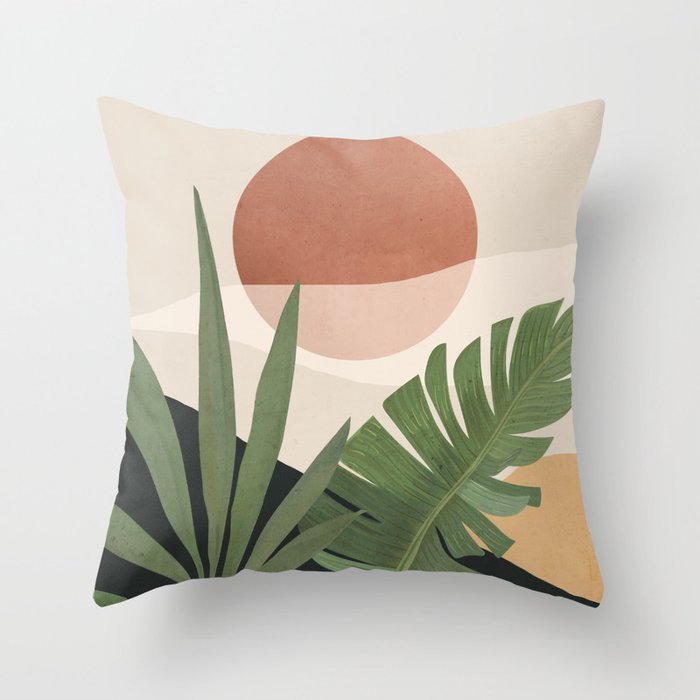 Abstract Art Tropical Leaves 45 Throw Pillow Gallery Image 6