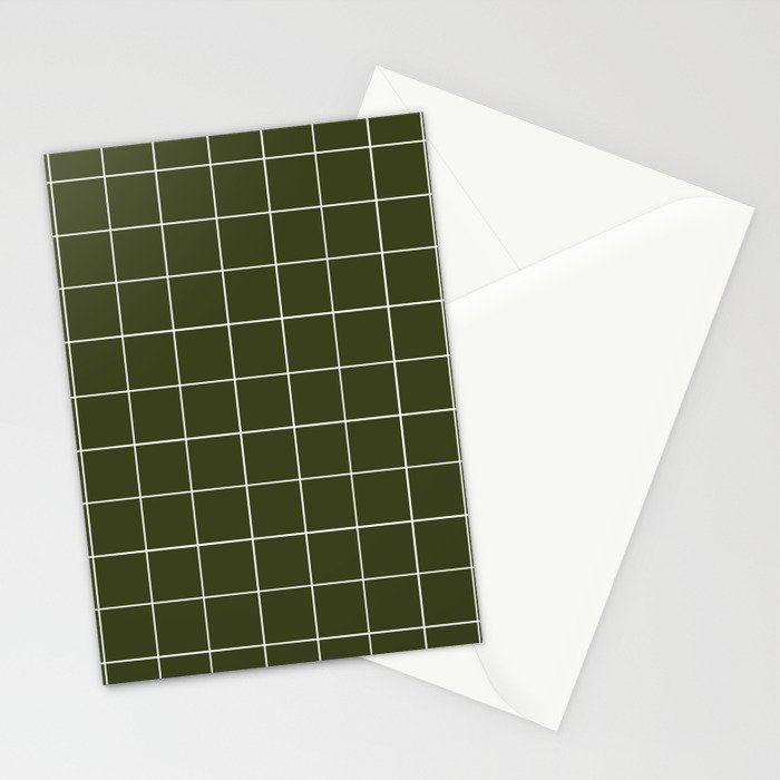 Grid (Olive Green) Stationery Card Gallery Image 2