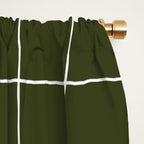 Grid (Olive Green) Window Curtain Gallery Image 2