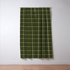 Grid (Olive Green) Window Curtain Gallery Image 3