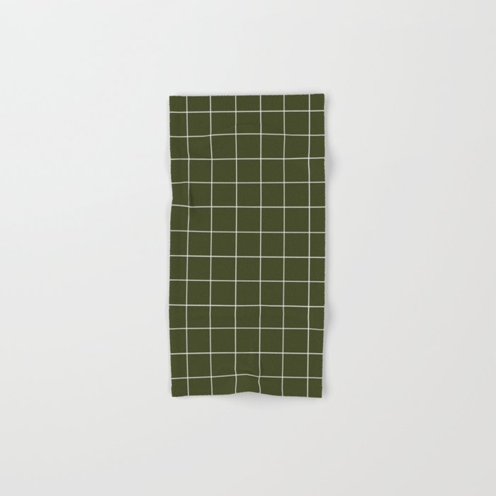 Grid (Olive Green) Bath Towel Gallery Image 1