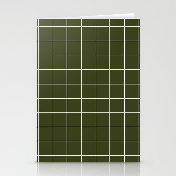 Grid (Olive Green) Stationery Card Gallery Image 2