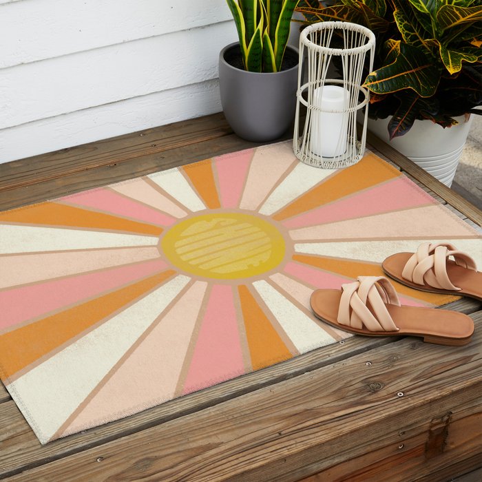 sundial shine, clay Outdoor Rug Gallery Image 2