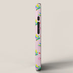 Happy Tropical Jungle Birds Toucan Hummingbird Parrot Pink iPhone Case Gallery Image 2