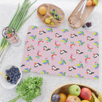 Happy Tropical Jungle Birds Toucan Hummingbird Parrot Pink Cutting Board Gallery Image 2