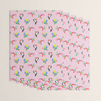 Happy Tropical Jungle Birds Toucan Hummingbird Parrot Pink Wrapping Paper Gallery Image 3