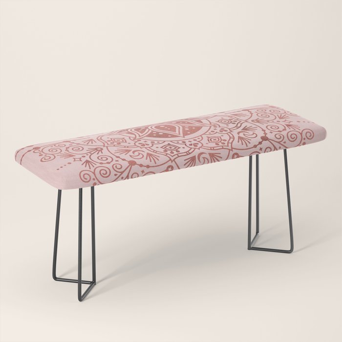 Sacred Lotus Mandala - Rose Gold & Blush Palette Bench Gallery Image 1