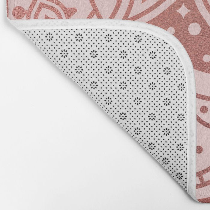 Sacred Lotus Mandala - Rose Gold & Blush Palette Bath Mat Gallery Image 2