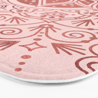 Sacred Lotus Mandala - Rose Gold & Blush Palette Bath Mat Gallery Image 3