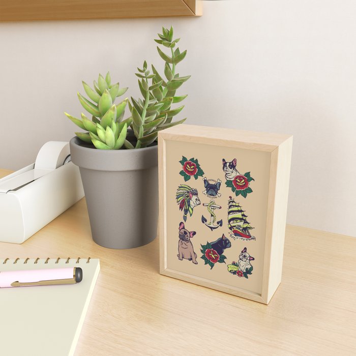 French  Bulldog Tattoo Mini Art Print Gallery Image 2