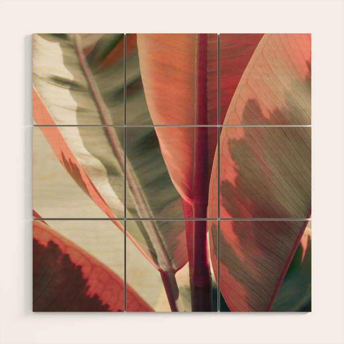 Beautiful Leaves Wood Wall Art Gallery Image 1
