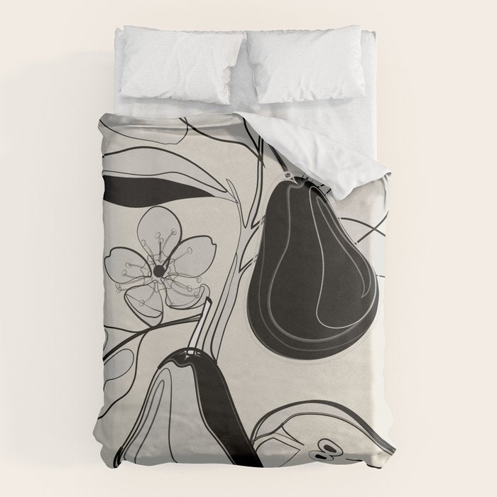Line Art Pears 4 Duvet Cover Gallery Image 6