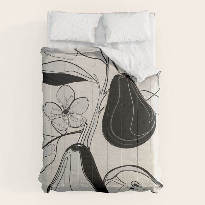 Line Art Pears 4 Comforter Gallery Image 6