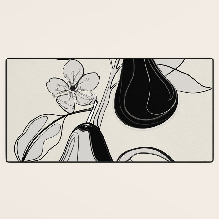 Line Art Pears 4 Desk Mat Gallery Image 3