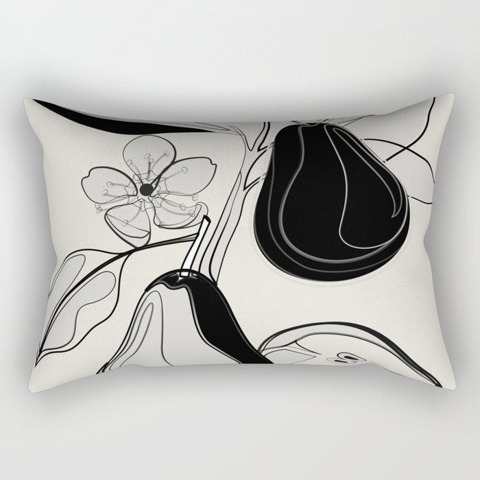 Line Art Pears 4 Rectangular Pillow Gallery Image 2