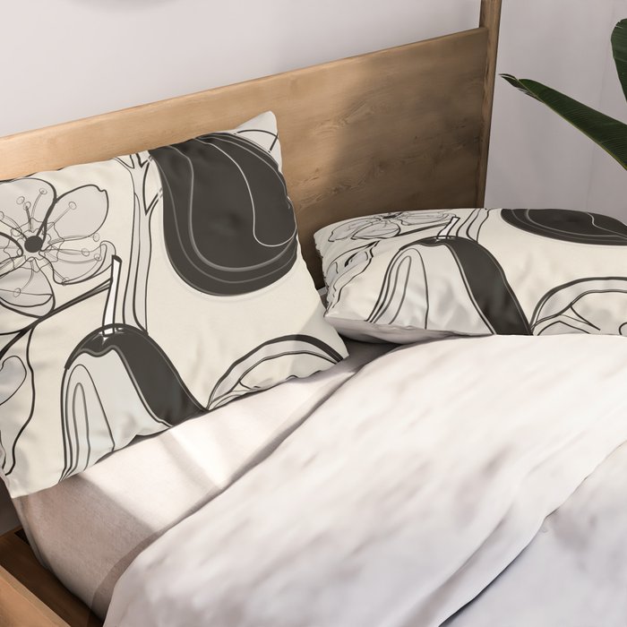 Line Art Pears 4 Pillow Sham Gallery Image 2