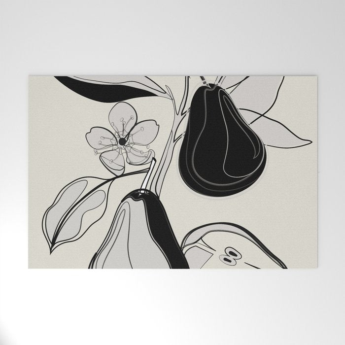 Line Art Pears 4 Welcome Mat Gallery Image 1