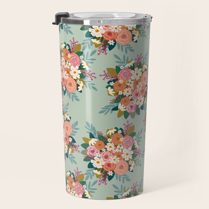 Flower bouquet pattern  Travel Mug Gallery Image 3