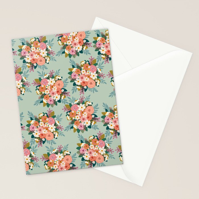 Flower bouquet pattern  Stationery Card Gallery Image 2