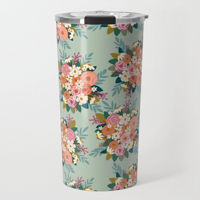 Flower bouquet pattern  Travel Mug Gallery Image 1