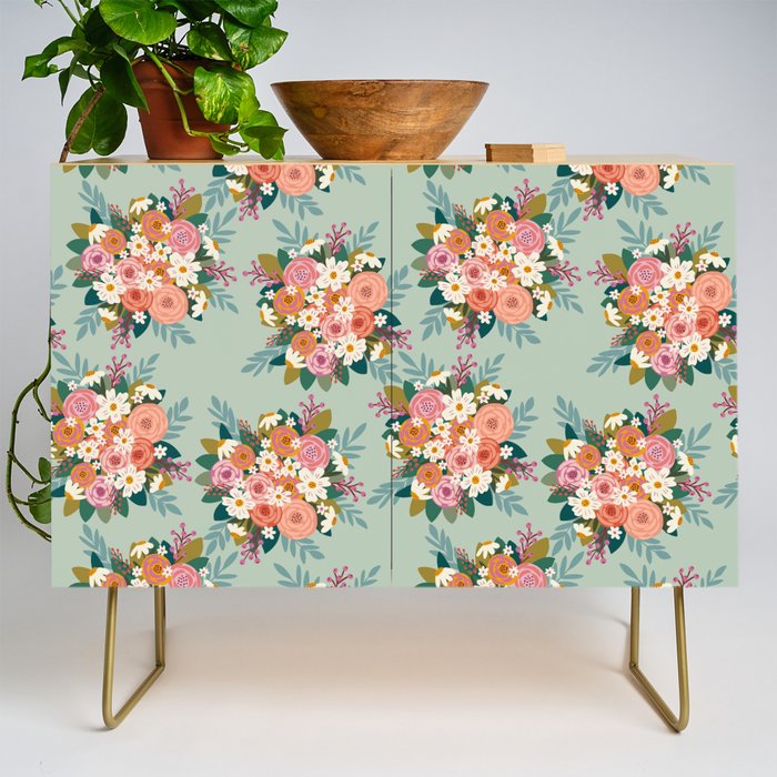 Flower bouquet pattern  Credenza Gallery Image 1