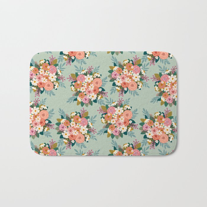 Flower bouquet pattern  Bath Mat Gallery Image 1