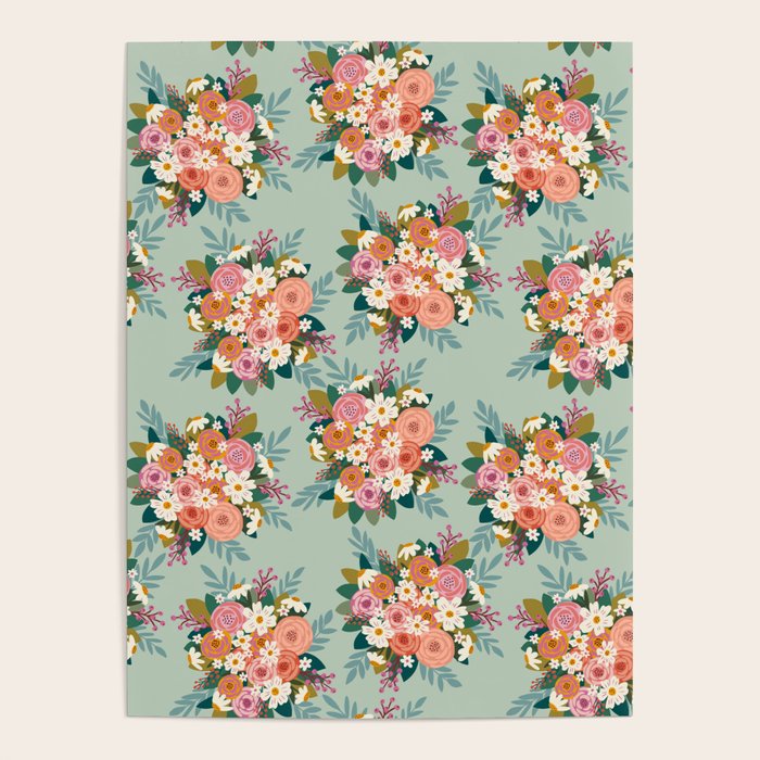 Flower bouquet pattern  Poster Gallery Image 1