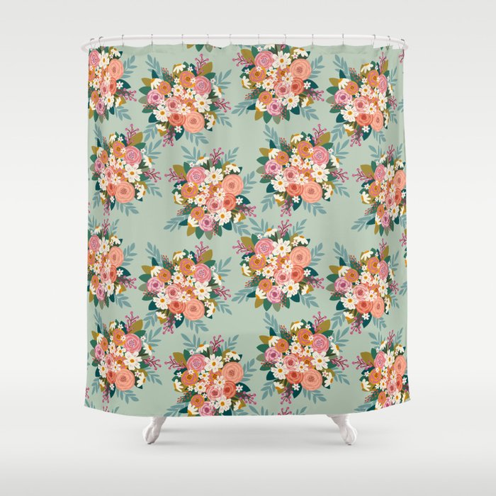 Flower bouquet pattern  Shower Curtain Gallery Image 1