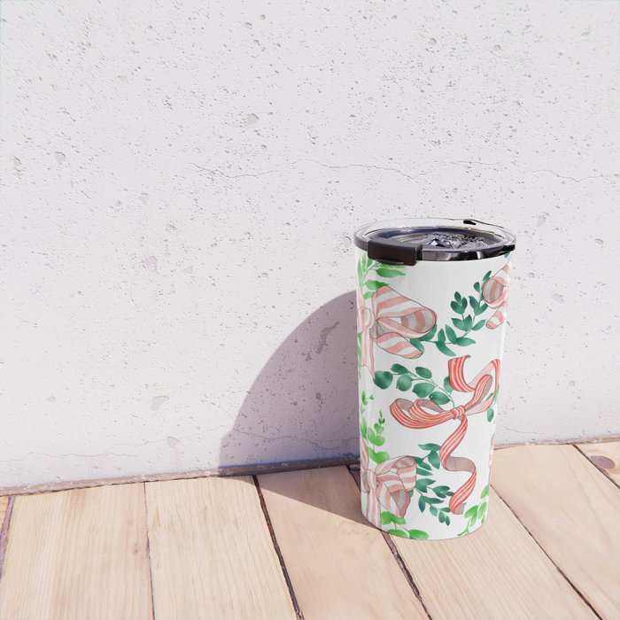 Whimsical Cheerful Bows Plants II Travel Mug Gallery Image 4
