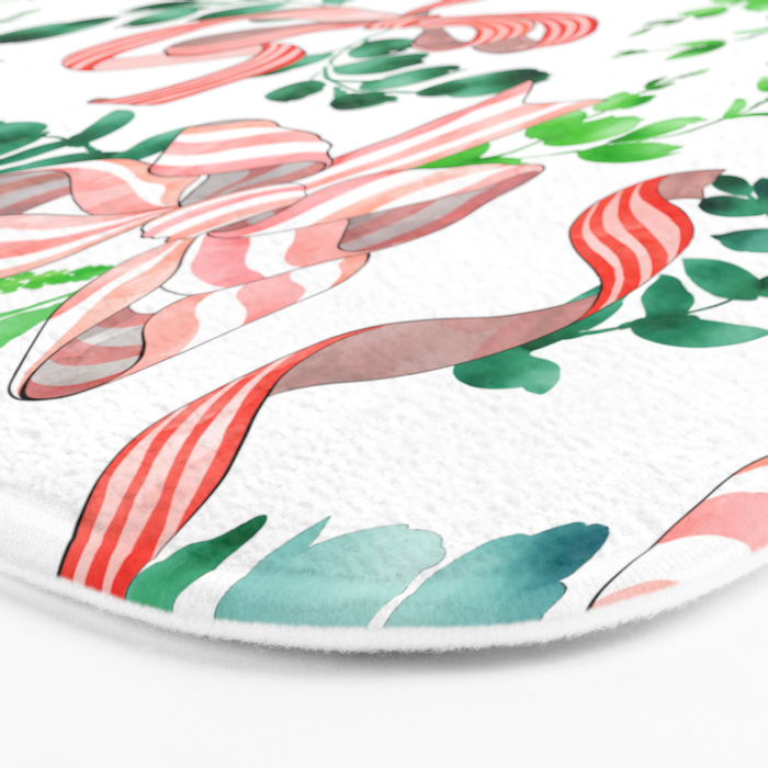 Whimsical Cheerful Bows Plants II Bath Mat Gallery Image 3