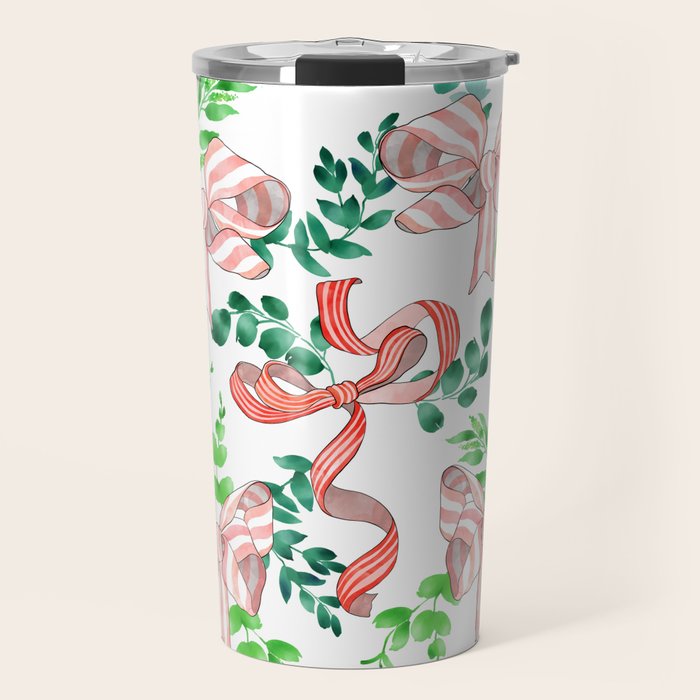 Whimsical Cheerful Bows Plants II Travel Mug Gallery Image 1