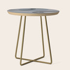 Mid Century Shapes And Outline Grey Teal Side Table Gallery Image 1