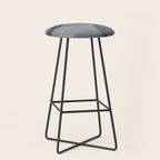 Mid Century Shapes And Outline Grey Teal Stool Gallery Image 1