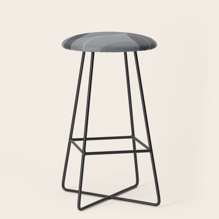 Mid Century Shapes And Outline Grey Teal Stool Gallery Image 1