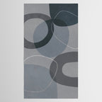 Mid Century Shapes And Outline Grey Teal Tablecloth Gallery Image 2