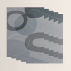 Mid Century Shapes And Outline Grey Teal Wrapping Paper Gallery Image 3