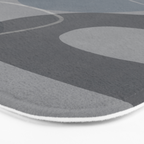 Mid Century Shapes And Outline Grey Teal Bath Mat Gallery Image 3