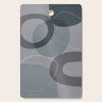 Mid Century Shapes And Outline Grey Teal Cutting Board Gallery Image 1