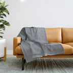 Mid Century Shapes And Outline Grey Teal Throw Blanket Gallery Image 1