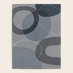 Mid Century Shapes And Outline Grey Teal Poster Gallery Image 4