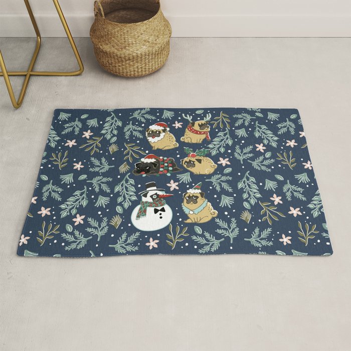 Christmas Pugs Rug Gallery Image 1