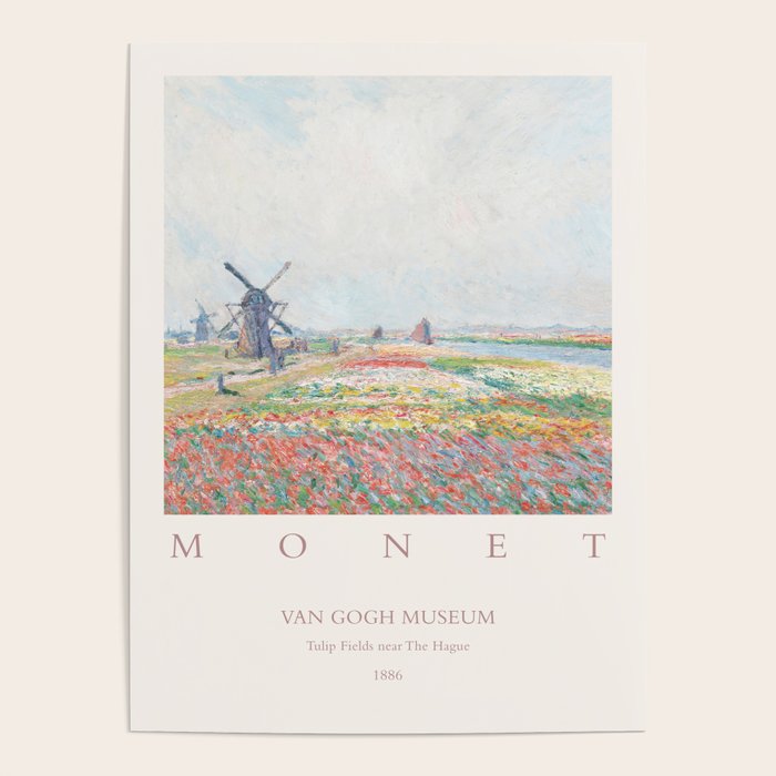 Claude Monet Tulip Fields Hague 1886 Art Exhibition Poster