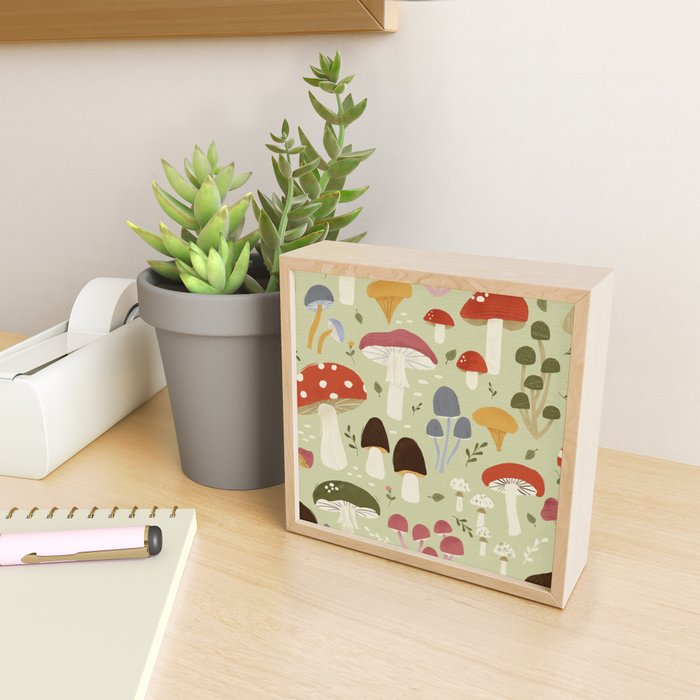 Whimsical Forest Mushrooms Pattern Mini Art Print Gallery Image 2