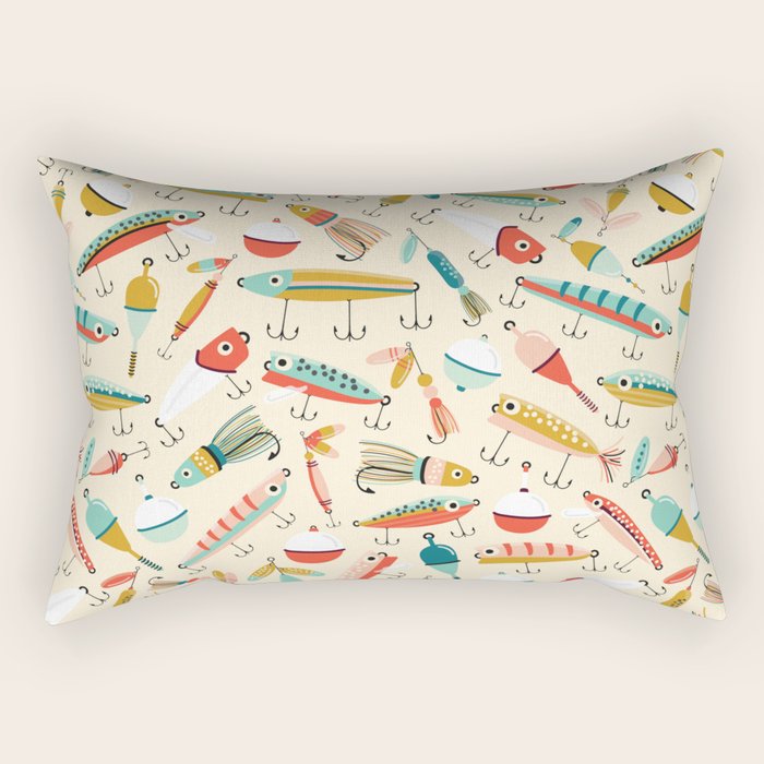 Fishing Lures Rectangular Pillow Gallery Image 2