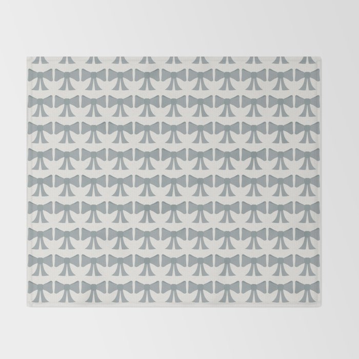 Vintage Bows XII Blue Sage Throw Blanket Gallery Image 2
