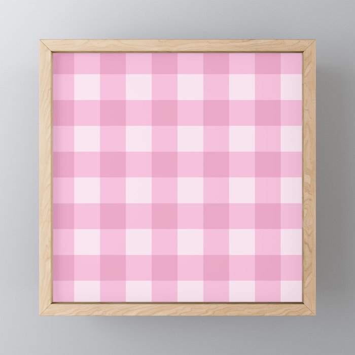 Gingham Plaid Pattern - Pastel Pink Mini Art Print Gallery Image 1