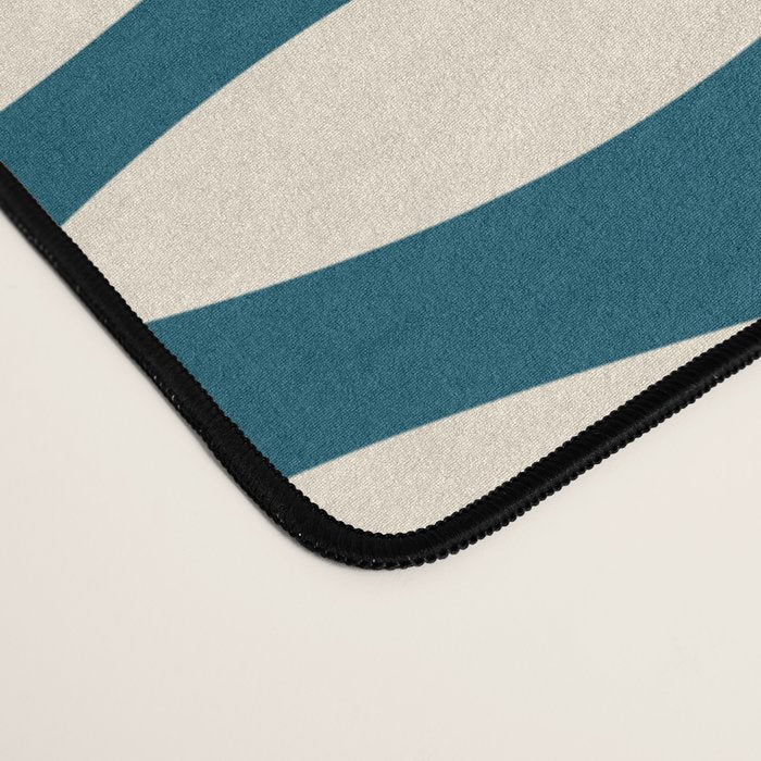 Mid Century Modern Fish Minimalist Geo Pattern Teal Orange Cream Desk Mat Gallery Image 4