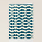 Mid Century Modern Fish Minimalist Geo Pattern Teal Orange Cream Stationery Card Gallery Image 2