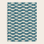 Mid Century Modern Fish Minimalist Geo Pattern Teal Orange Cream Poster Gallery Image 4